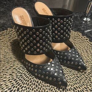 Schutz Black Studded Women's Shoes